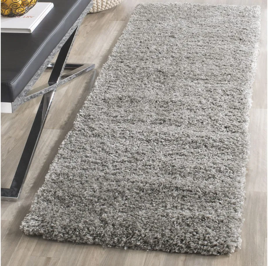 California Shag Runner Rug in Silver by Safavieh