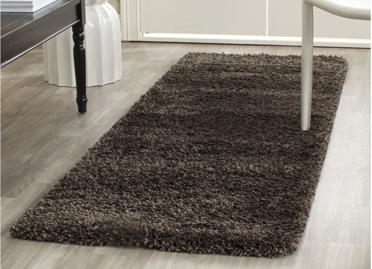 California Shag Runner Rug in Mushroom by Safavieh