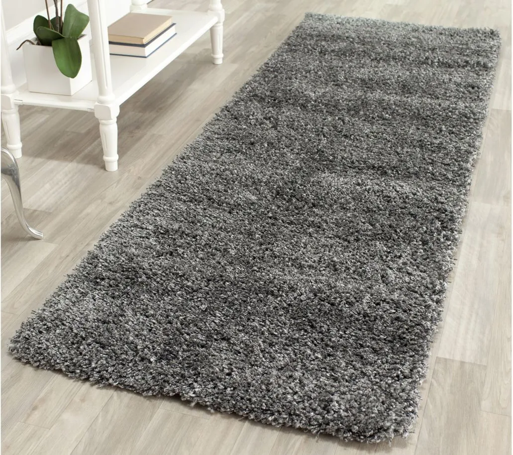 California Shag Runner Rug in Dark Gray by Safavieh