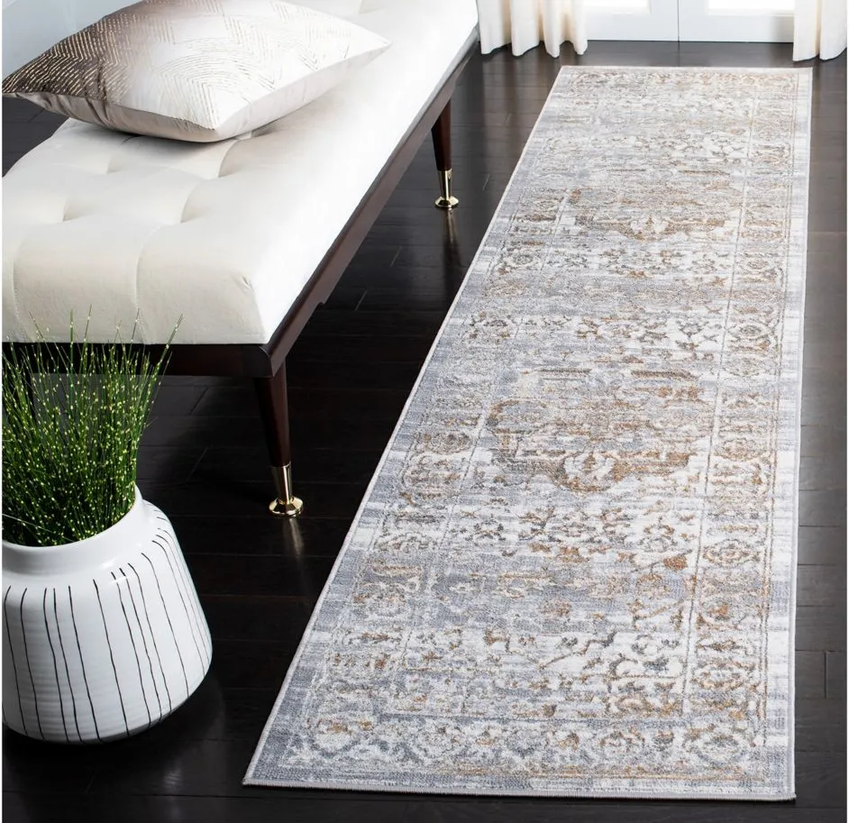 Orchard VII Runner Rug in Gray & Gold by Safavieh