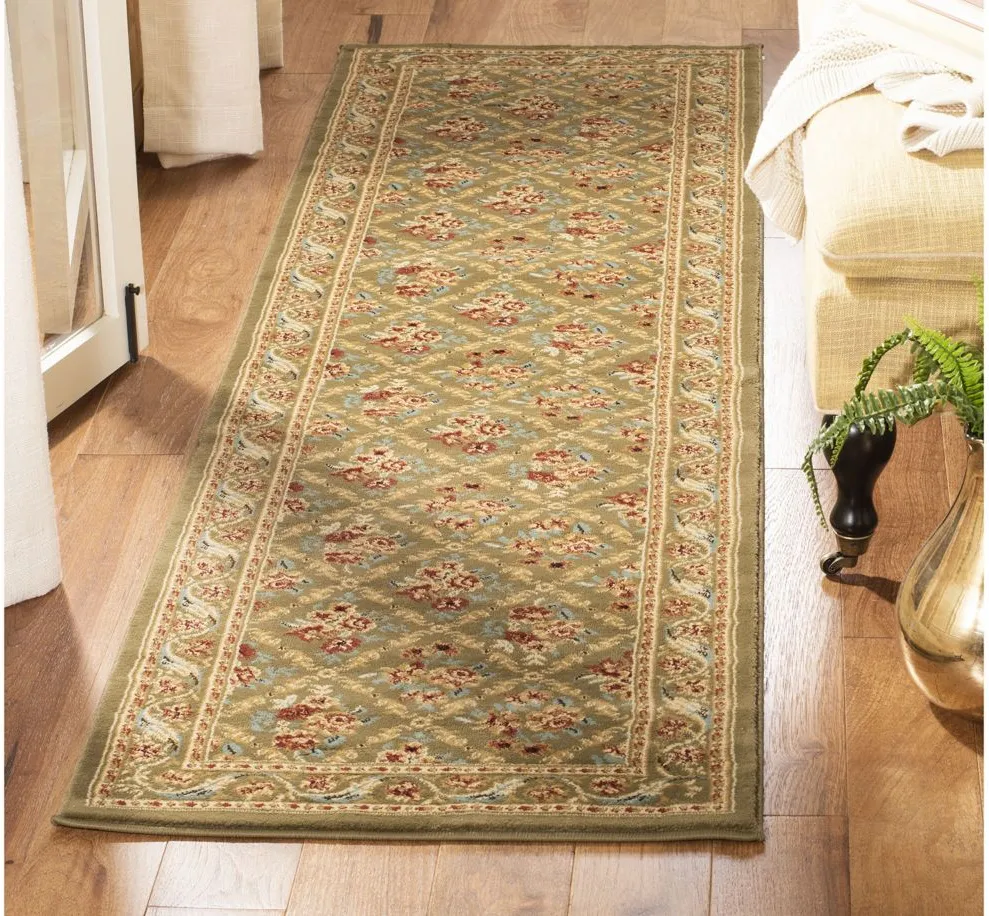 Crown Point Runner Rug in Green by Safavieh