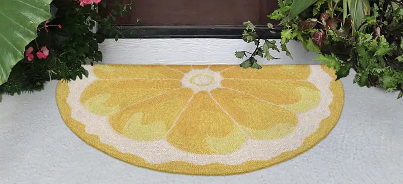 Frontporch Lemon Slice Indoor/Outdoor Area Rug in Yellow by Trans-Ocean Import Co Inc