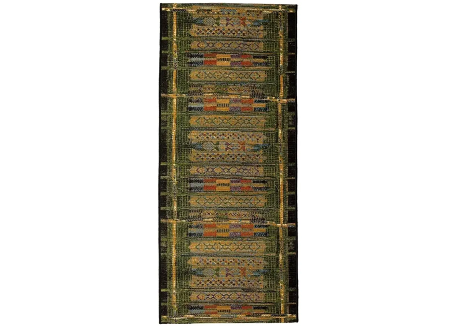 Liora Manne Marina Tribal Stripe Indoor/Outdoor Area Rug in Green by Trans-Ocean Import Co Inc