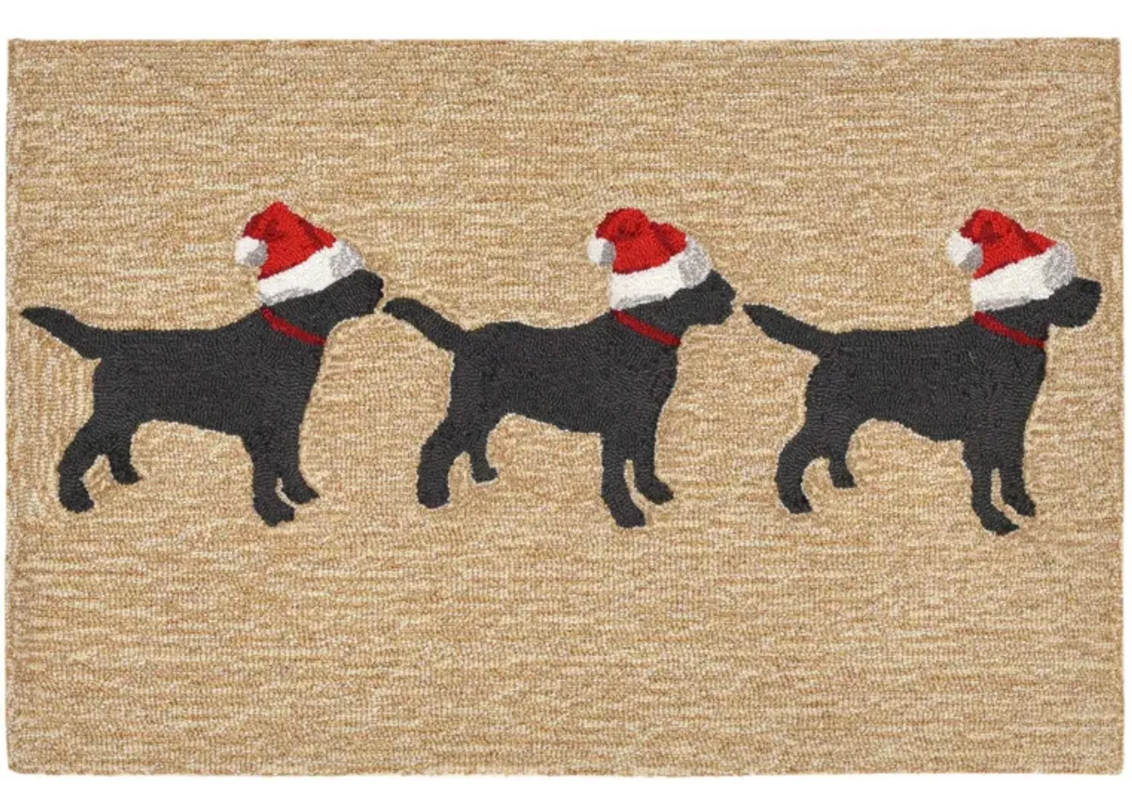 Frontporch 3 Dogs Christmas Indoor/Outdoor Area Rug in Neutral by Trans-Ocean Import Co Inc