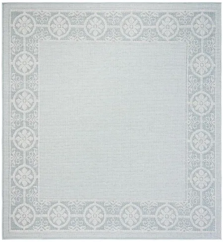 Bermuda St. David Indoor/Outdoor Square Area Rug in Light Blue & Ivory by Safavieh
