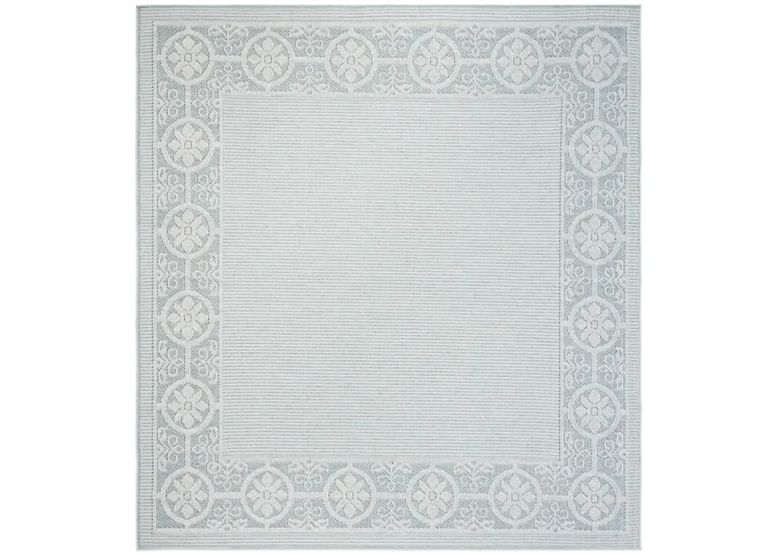 Bermuda St. David Indoor/Outdoor Square Area Rug in Light Blue & Ivory by Safavieh