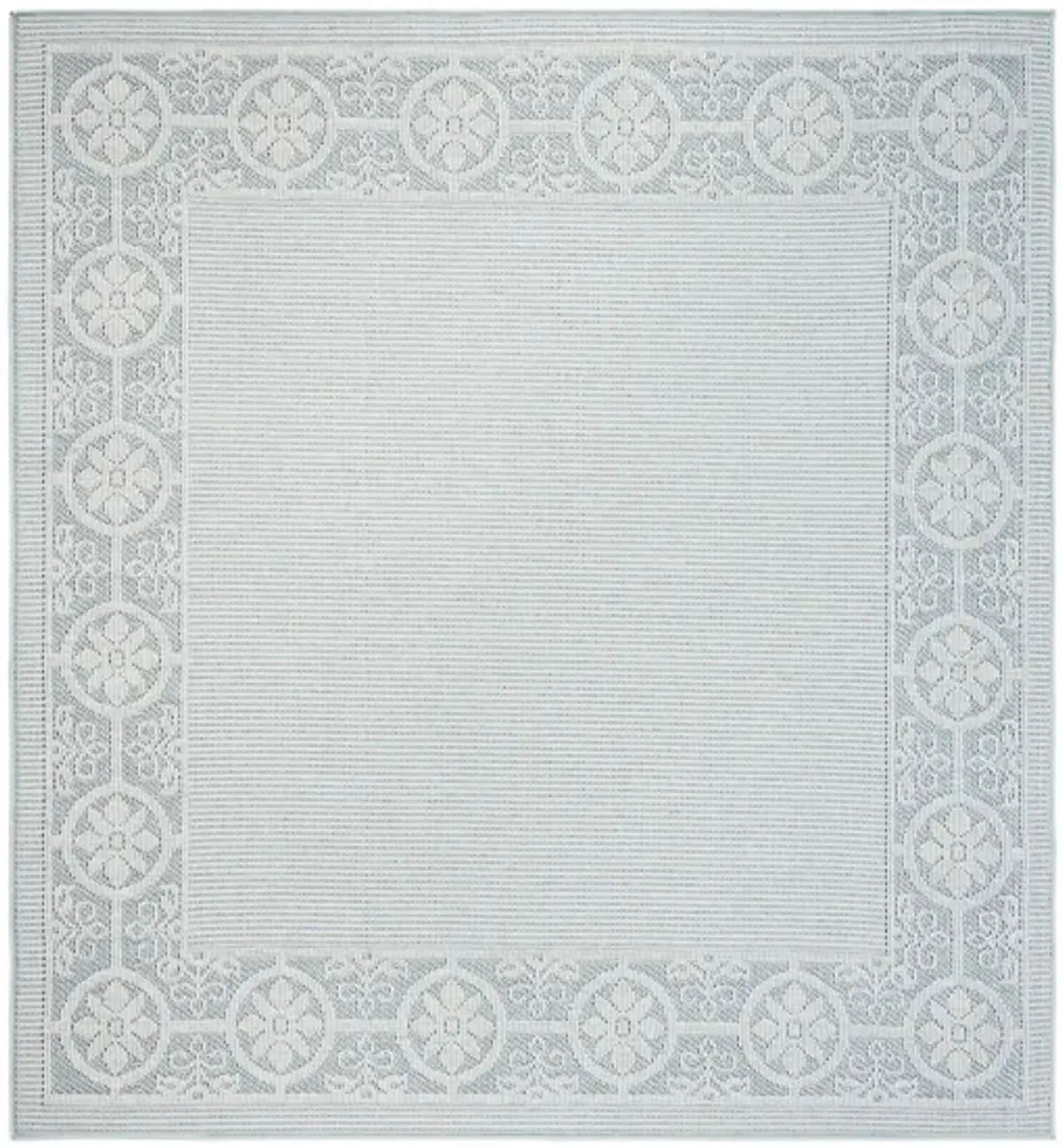 Bermuda St. David Indoor/Outdoor Square Area Rug in Light Blue & Ivory by Safavieh