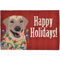 Frontporch Happy Holidays Indoor/Outdoor Area Rug in Red by Trans-Ocean Import Co Inc