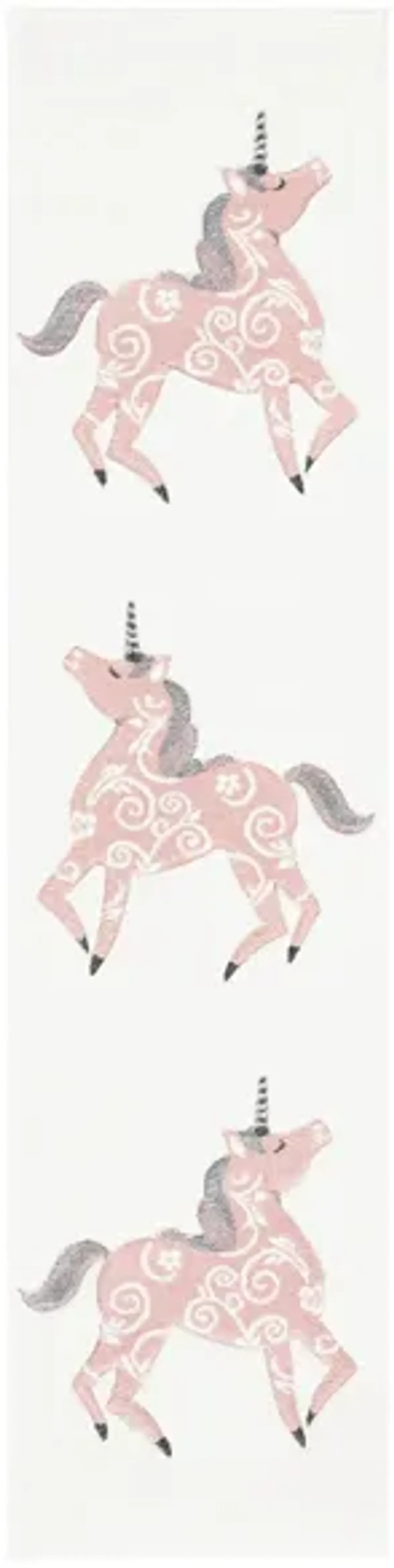 Carousel Unicorn Kids Runner Rug in Ivory & Pink by Safavieh