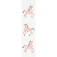 Carousel Unicorn Kids Runner Rug in Ivory & Pink by Safavieh