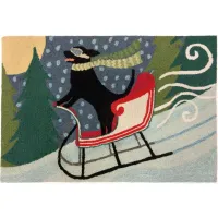 Frontporch Sledding Dog Indoor/Outdoor Area Rug in Multi by Trans-Ocean Import Co Inc