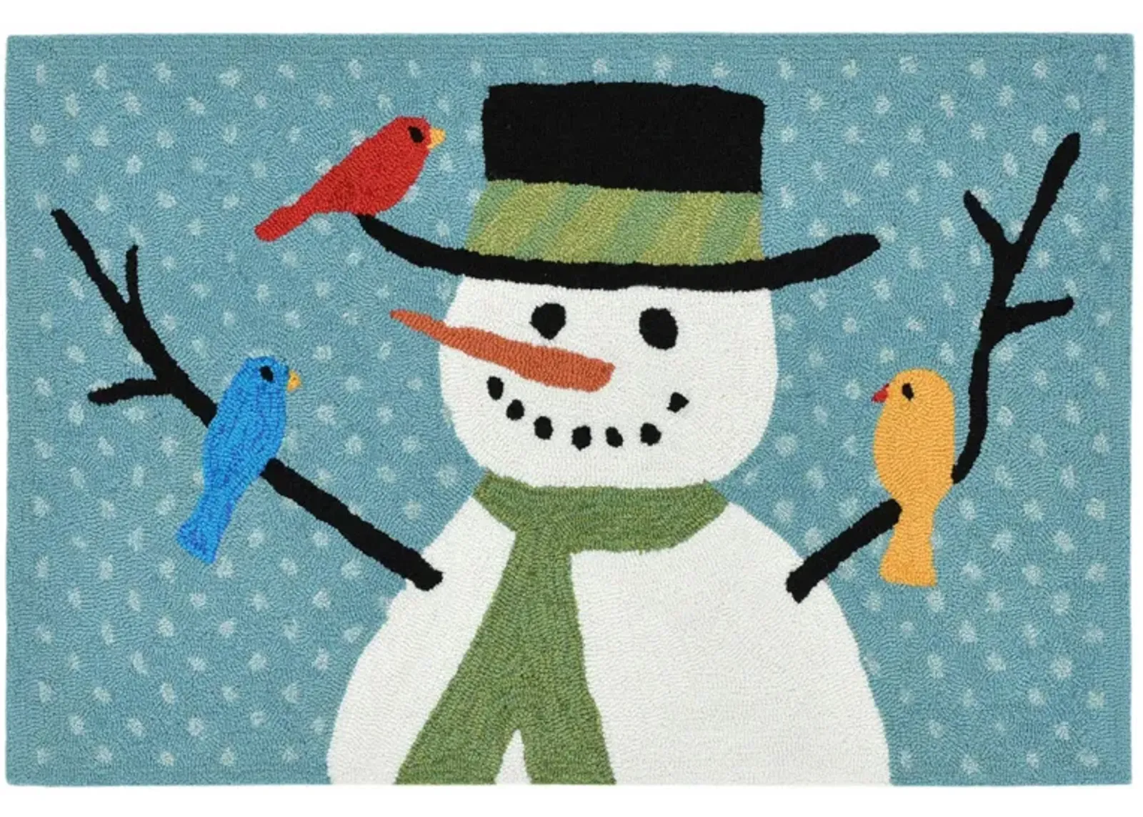 Frontporch Snowman And Friends Indoor/Outdoor Area Rug in Blue by Trans-Ocean Import Co Inc