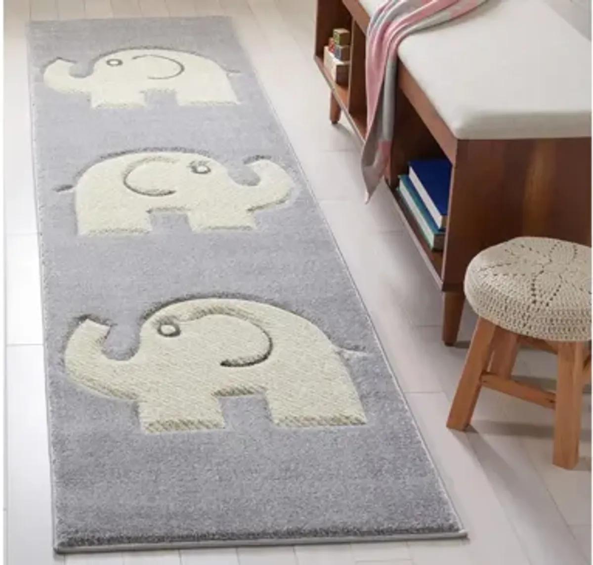 Carousel Baby Elephant Kids Runner Rug