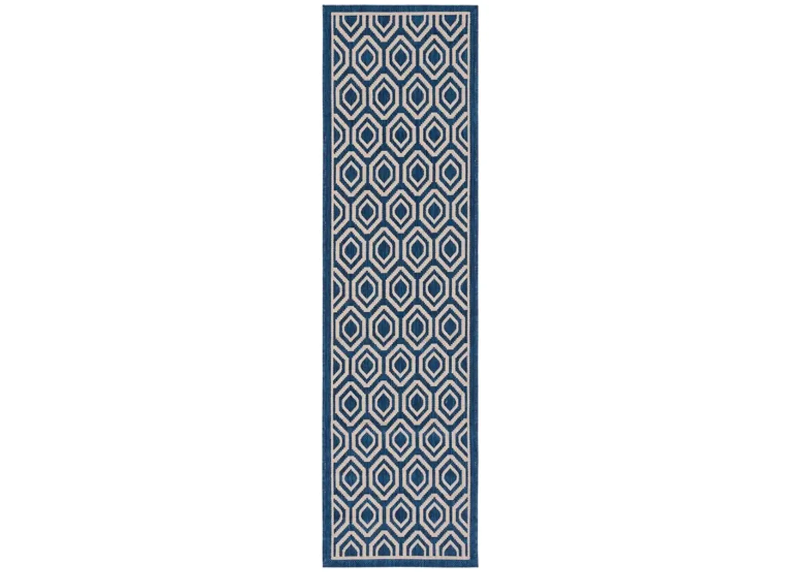 Courtyard Runner Rug in Navy & Beige by Safavieh