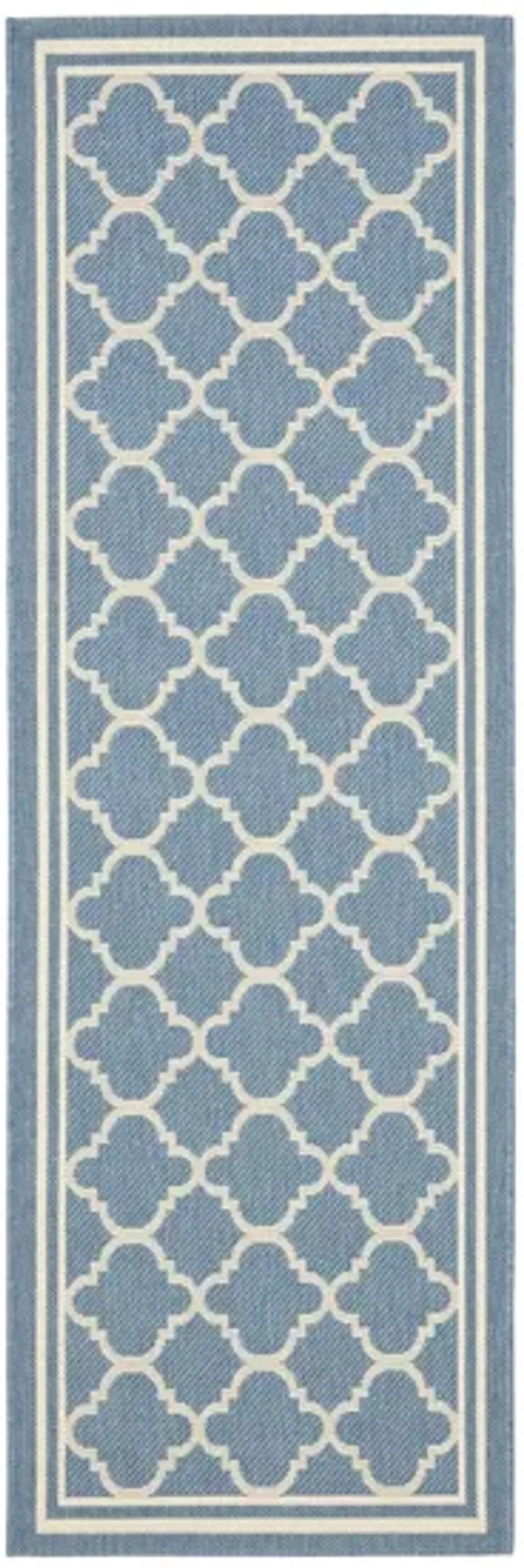 Courtyard Pathway Indoor/Outdoor Runner Rug in Blue & Beige by Safavieh