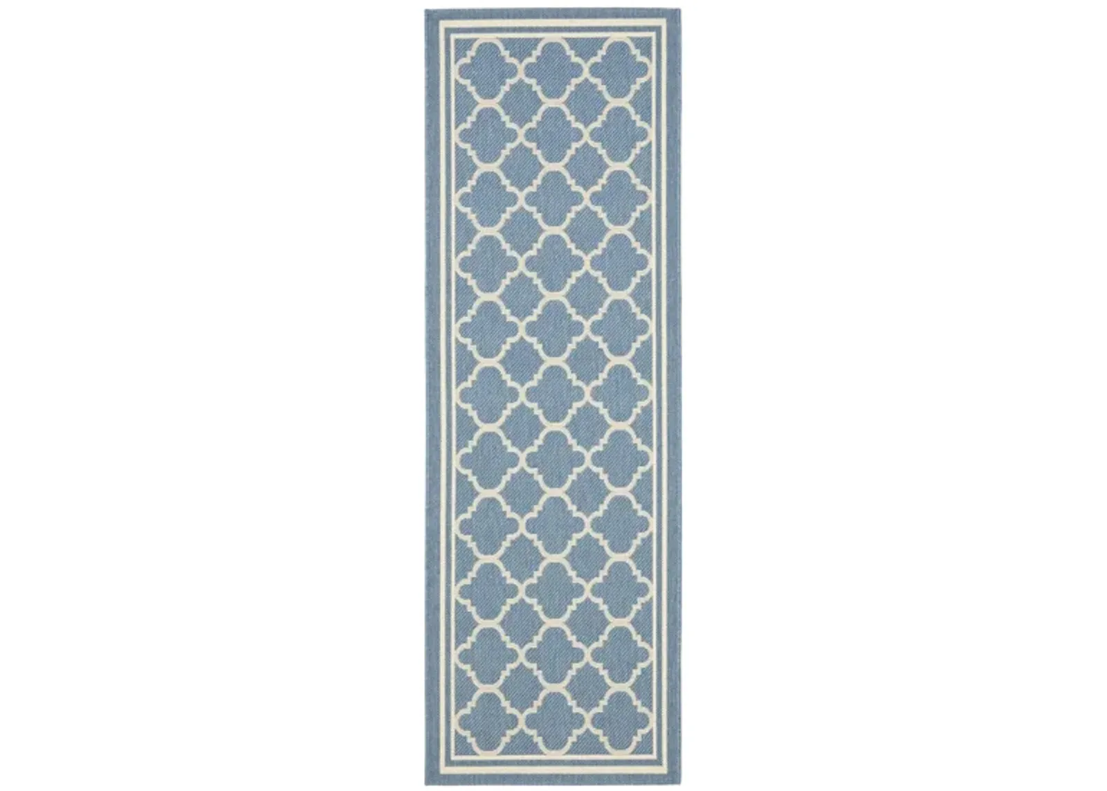 Courtyard Pathway Indoor/Outdoor Runner Rug in Blue & Beige by Safavieh