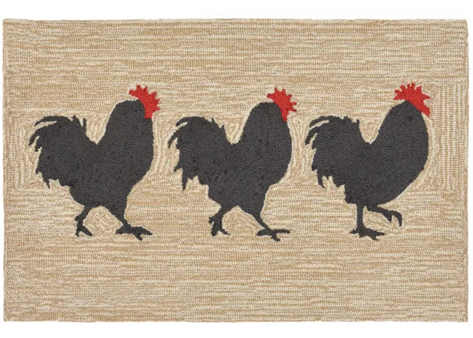 Frontporch Roosters Indoor/Outdoor Area Rug in Neutral by Trans-Ocean Import Co Inc