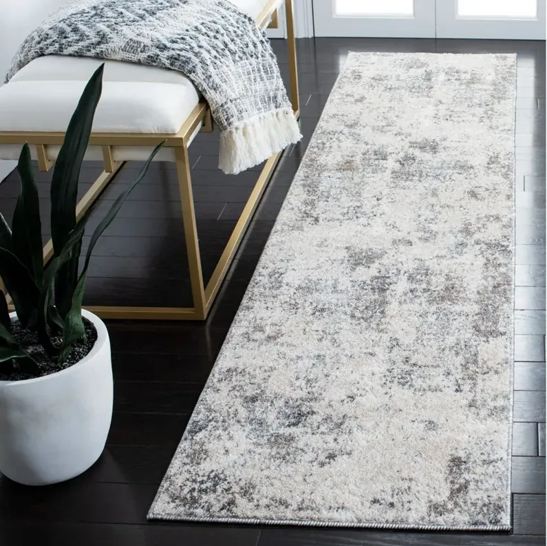 Iommi Runner Rug in Ivory & Gray by Safavieh