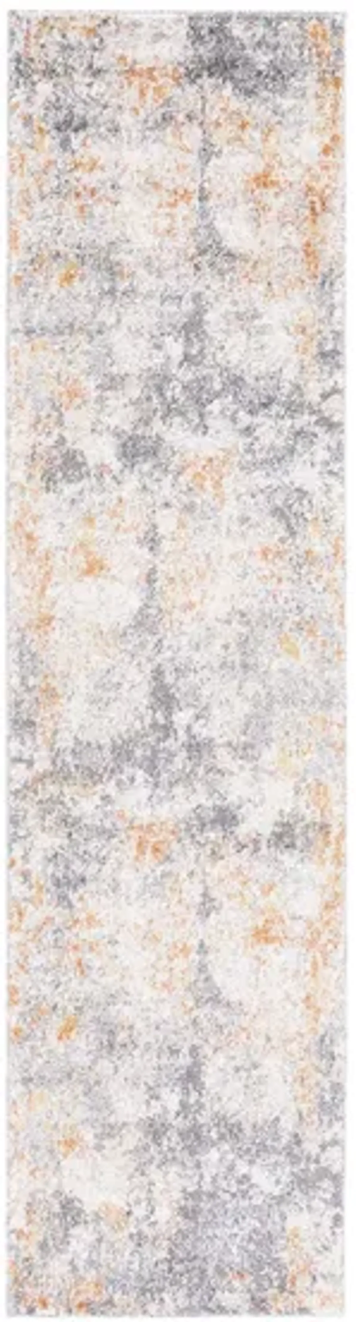 Iommi Runner Rug in Gray & Orange by Safavieh