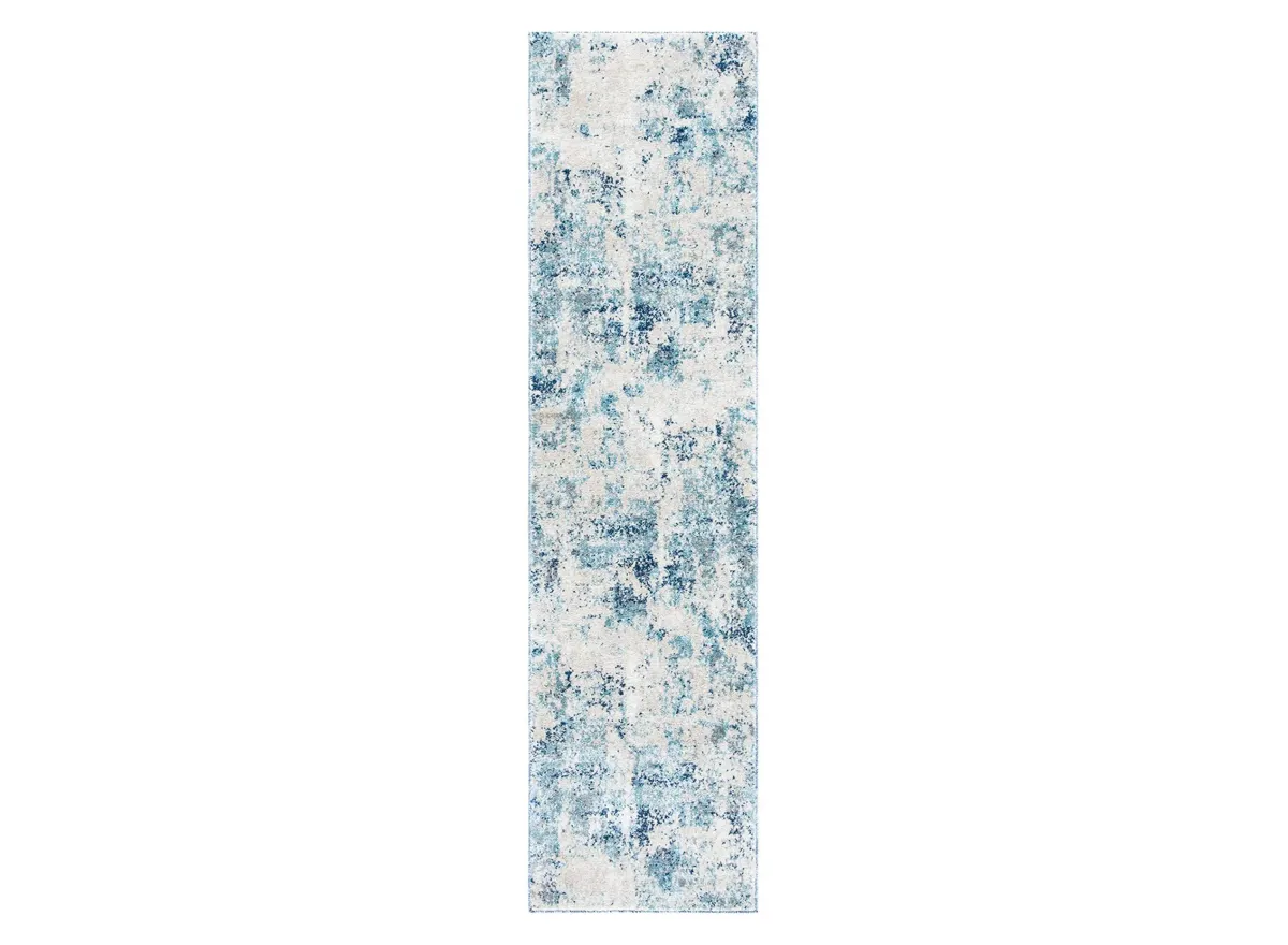 Iommi Runner Rug in Ivory & Blue by Safavieh