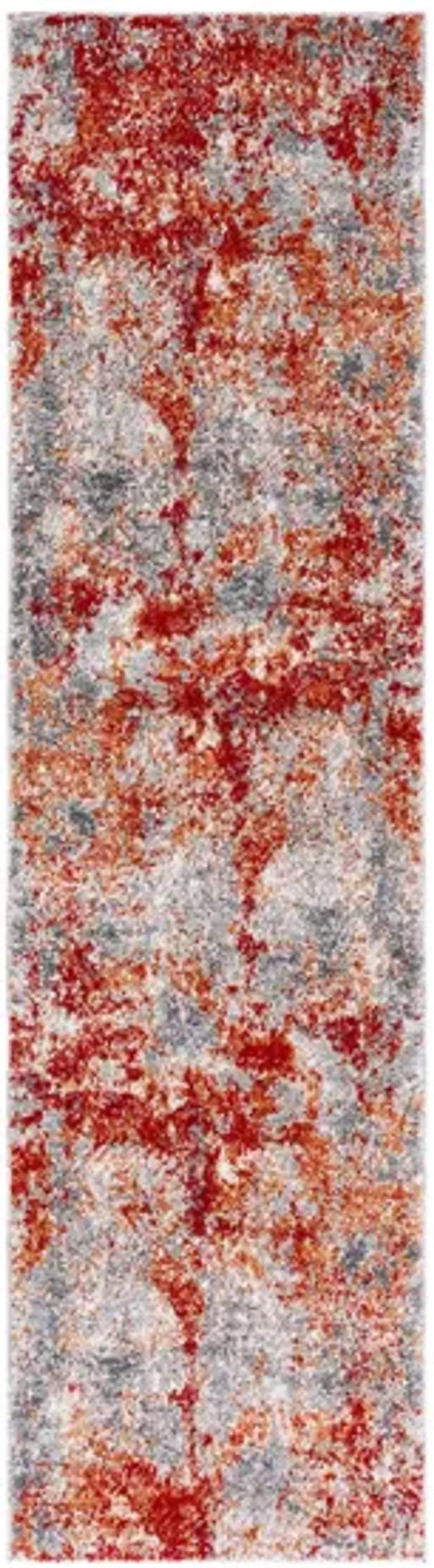 Iommi Runner Rug in Red & Gray by Safavieh