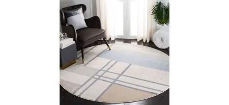 Orianthi Round Area Rug in Ivory/Taupe by Safavieh