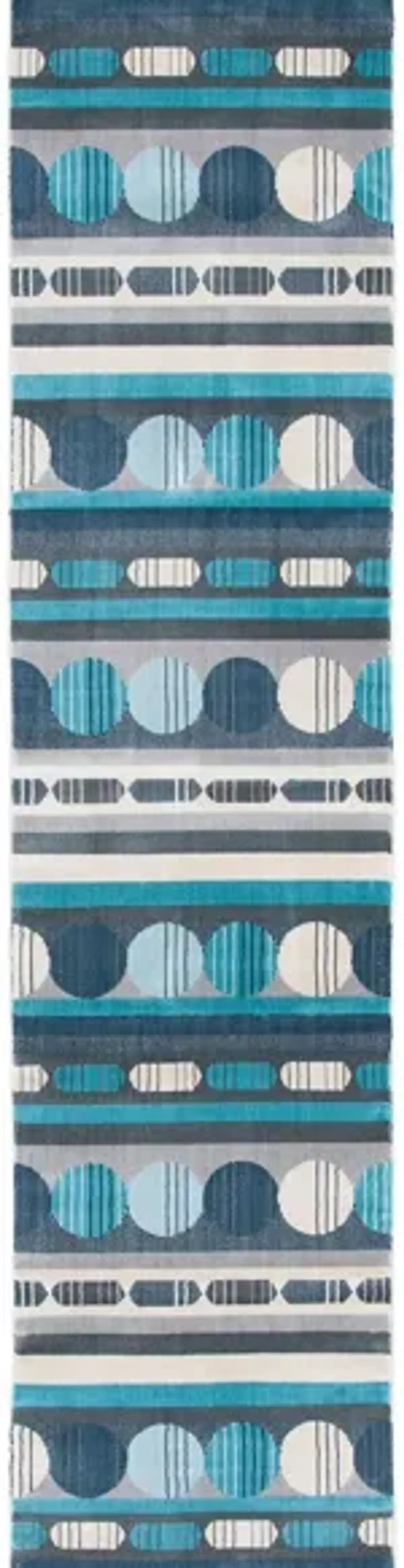 Omnick Runner Rug in Gray/Aqua by Safavieh