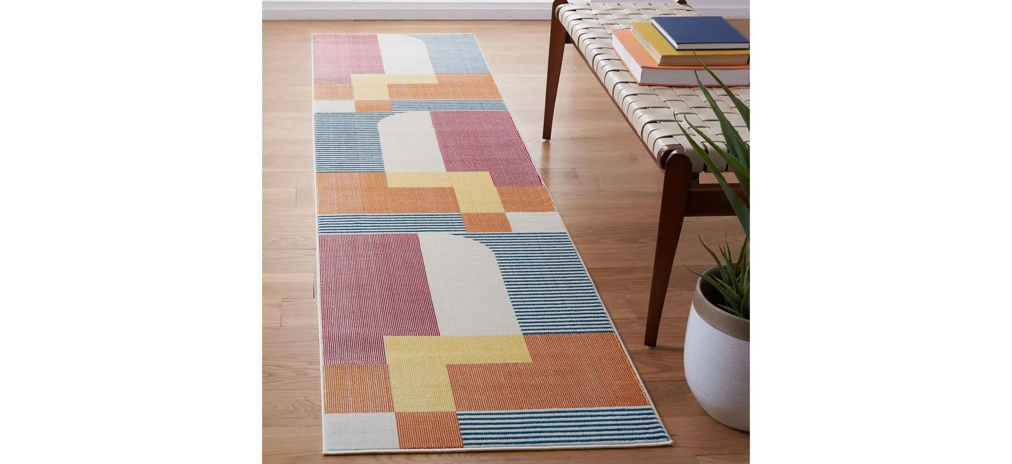 Olli Runner Rug in Rust/Yellow by Safavieh