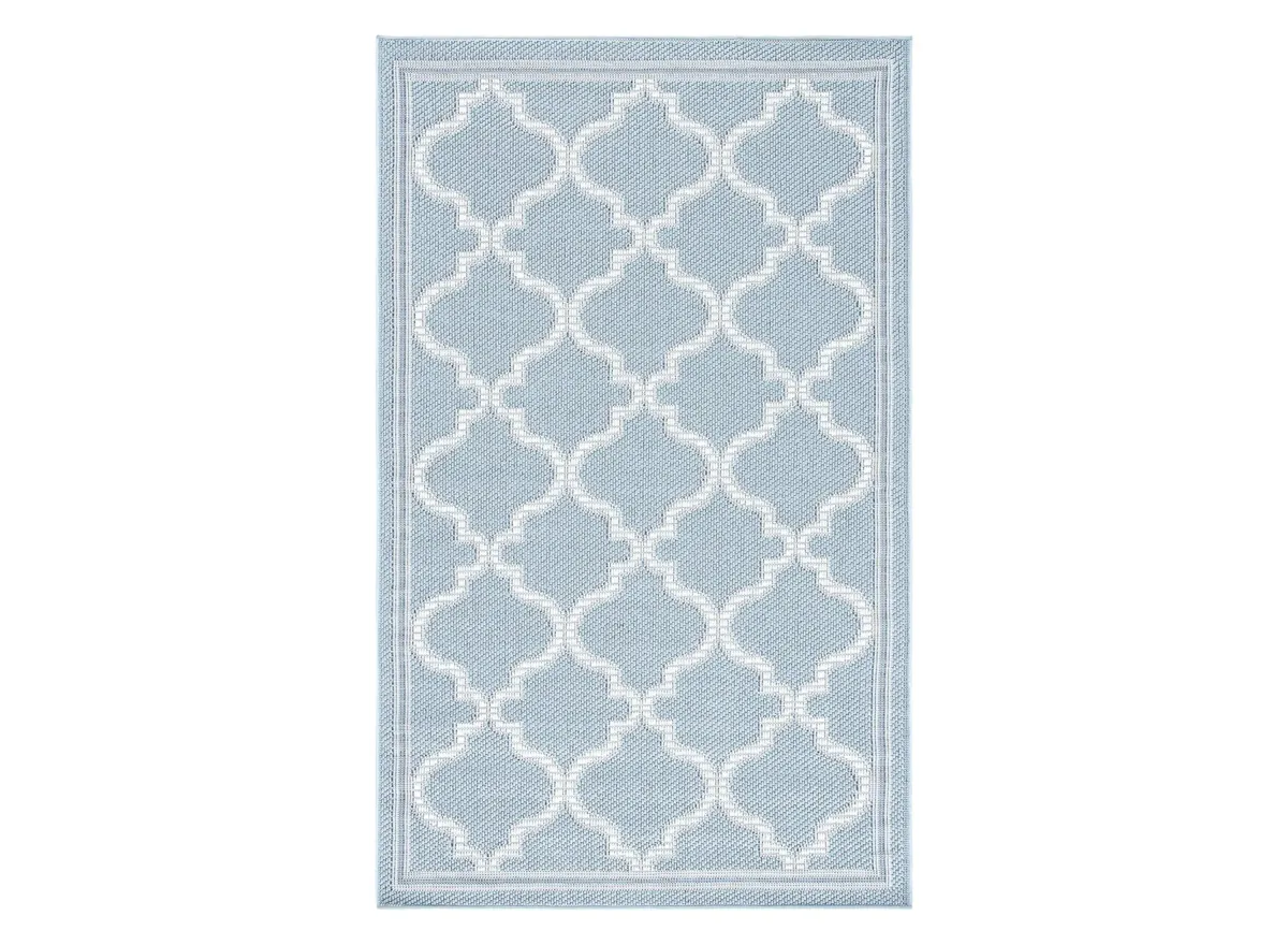 Bermuda Morocco Indoor/Outdoor Area Rug in Light Blue & Ivory by Safavieh