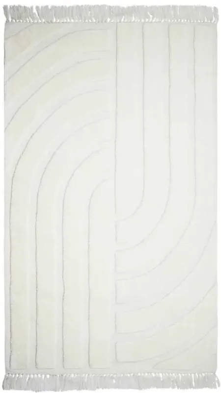 Loop Area Rug in White by Tov Furniture