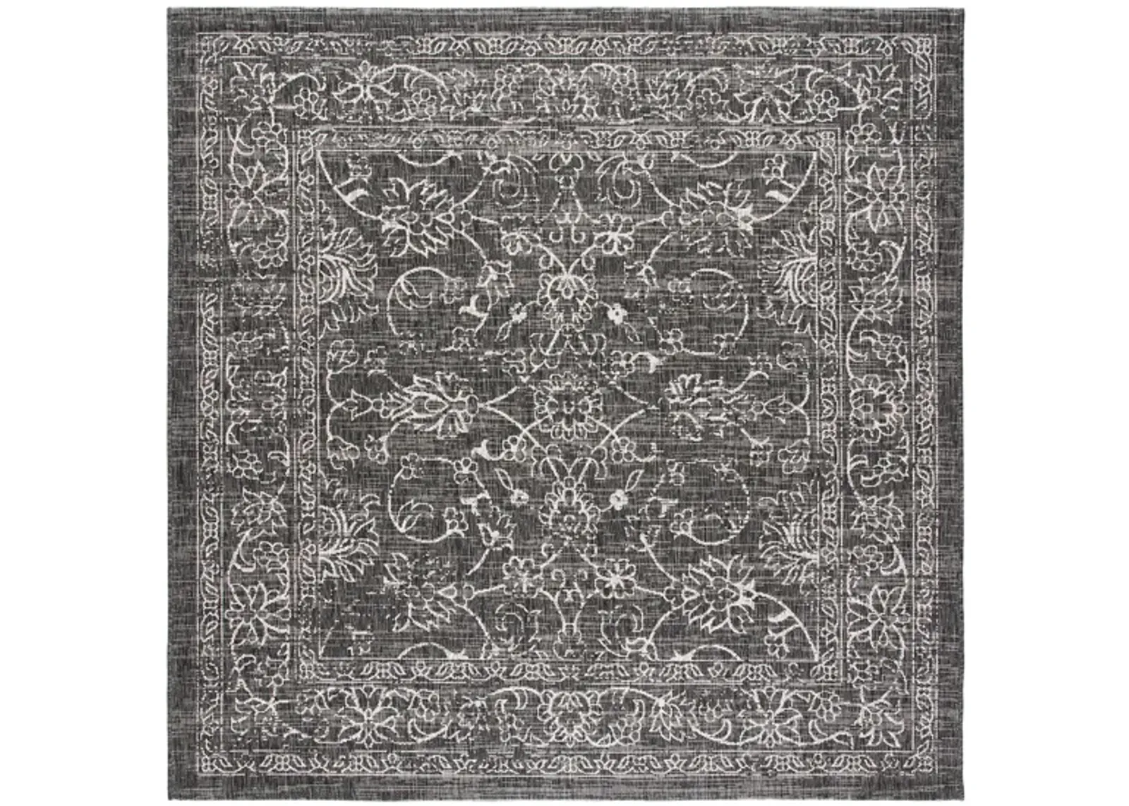 Courtyard Pacific Indoor/Outdoor Area Rug in Black & Ivory by Safavieh