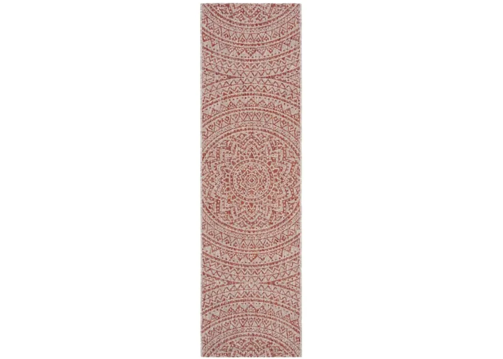 Courtyard Runner Rug in Light Beige & Terracotta by Safavieh