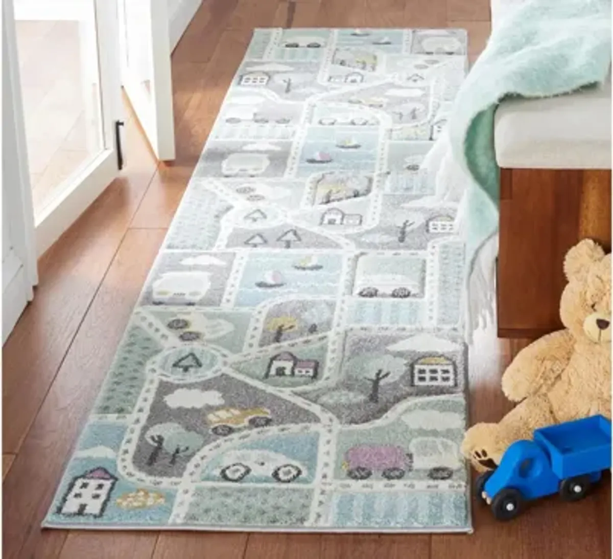 Carousel Cars Kids Runner Rug