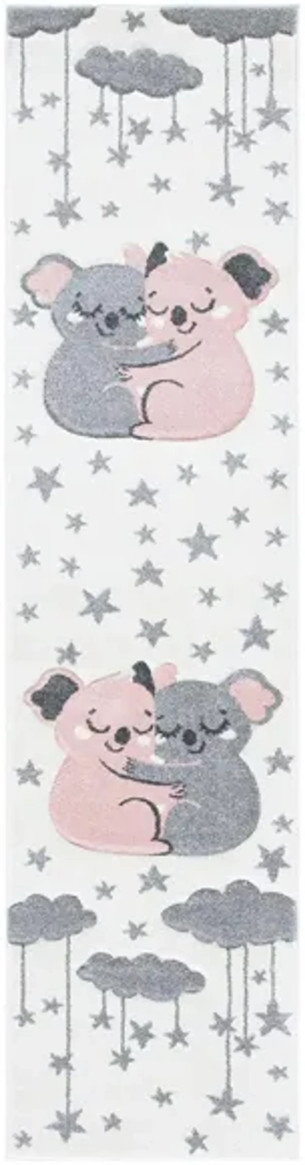 Carousel Koala Kids Runner Rug in Ivory & Pink by Safavieh