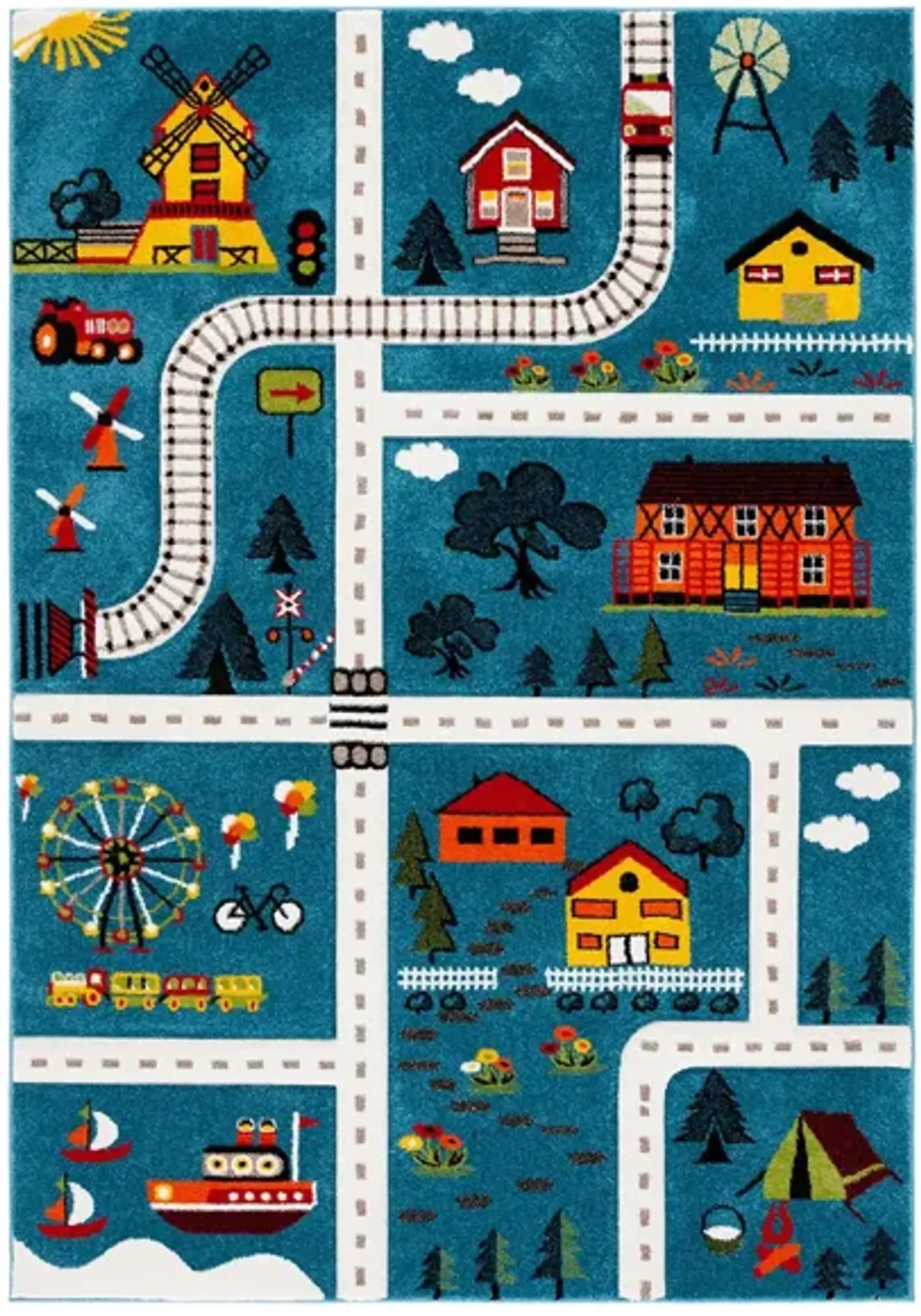 Carousel Town Kids Area Rug