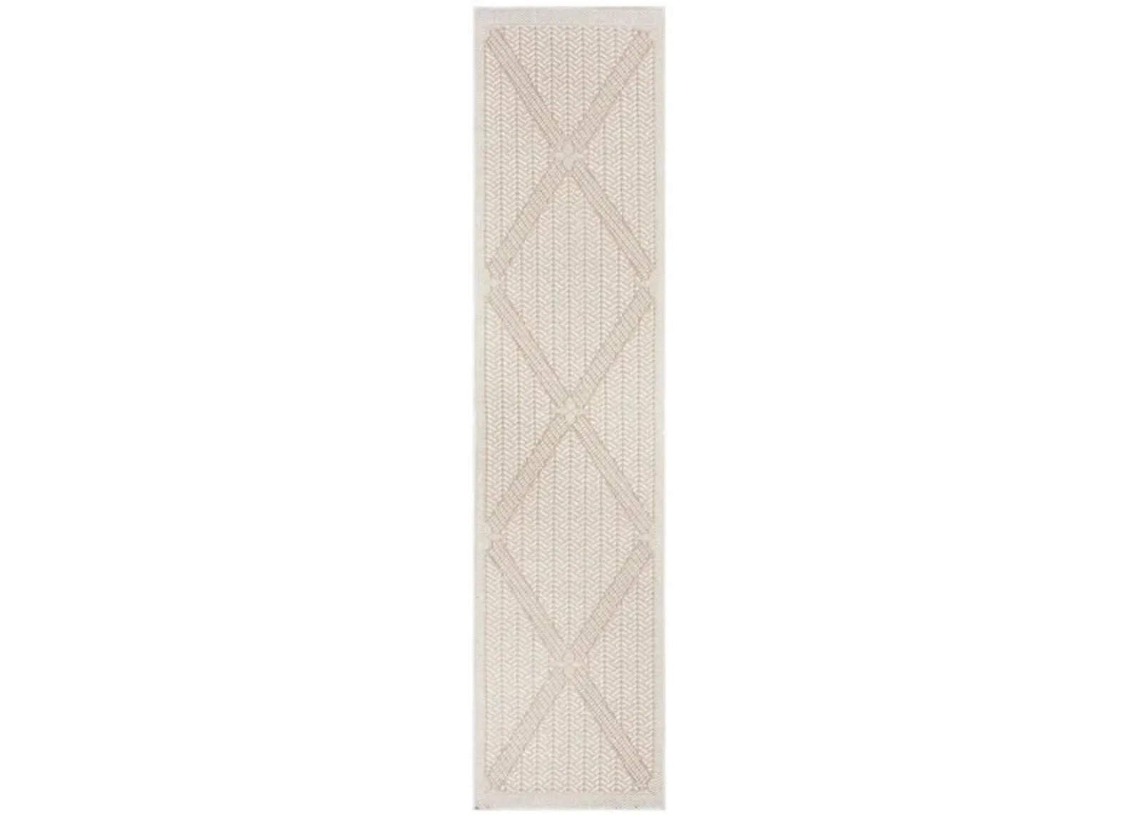 Bermuda Wide Diamond Indoor/Outdoor Runner Rug in Cream & Beige by Safavieh