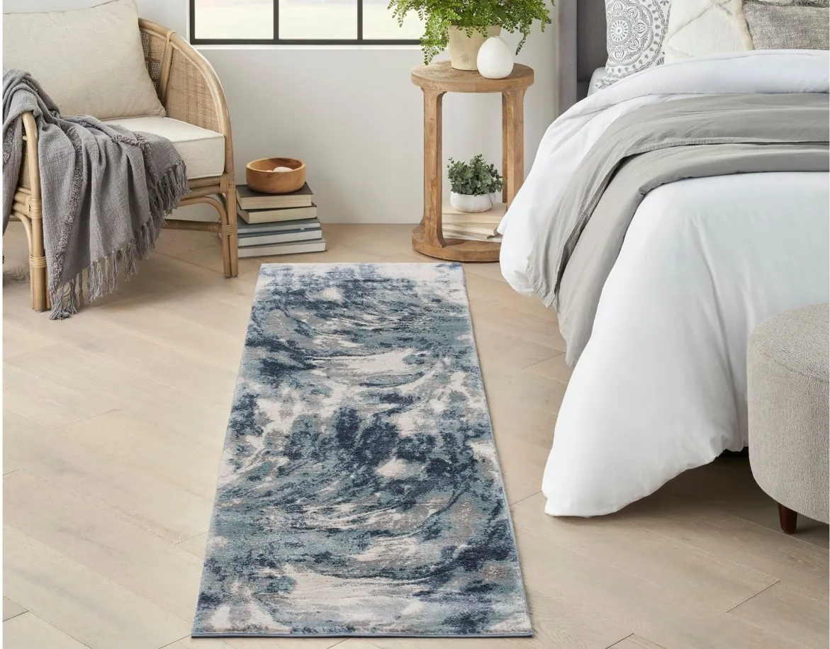 Neptune Area Rug in Blue/Ivory by Nourison