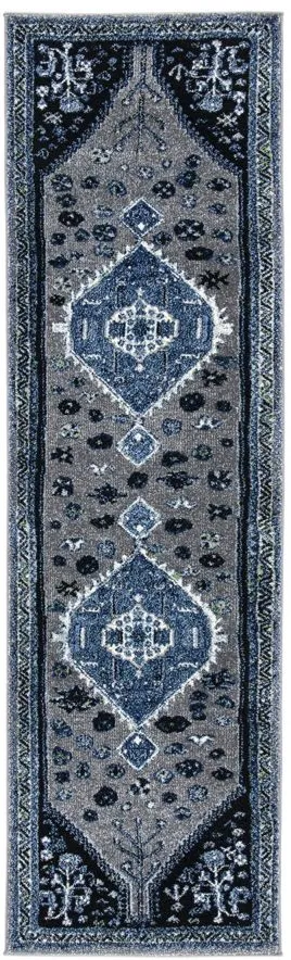 Vintage Hamadan Blue Runner Rug in Blue & Black by Safavieh