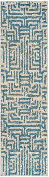 Rhine Blue Runner Rug in Ivory / Blue by Safavieh