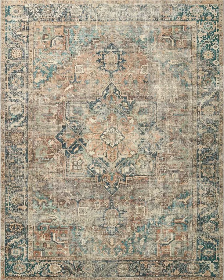 Margot Area Rug in Terracotta/Lagoon by Loloi Rugs