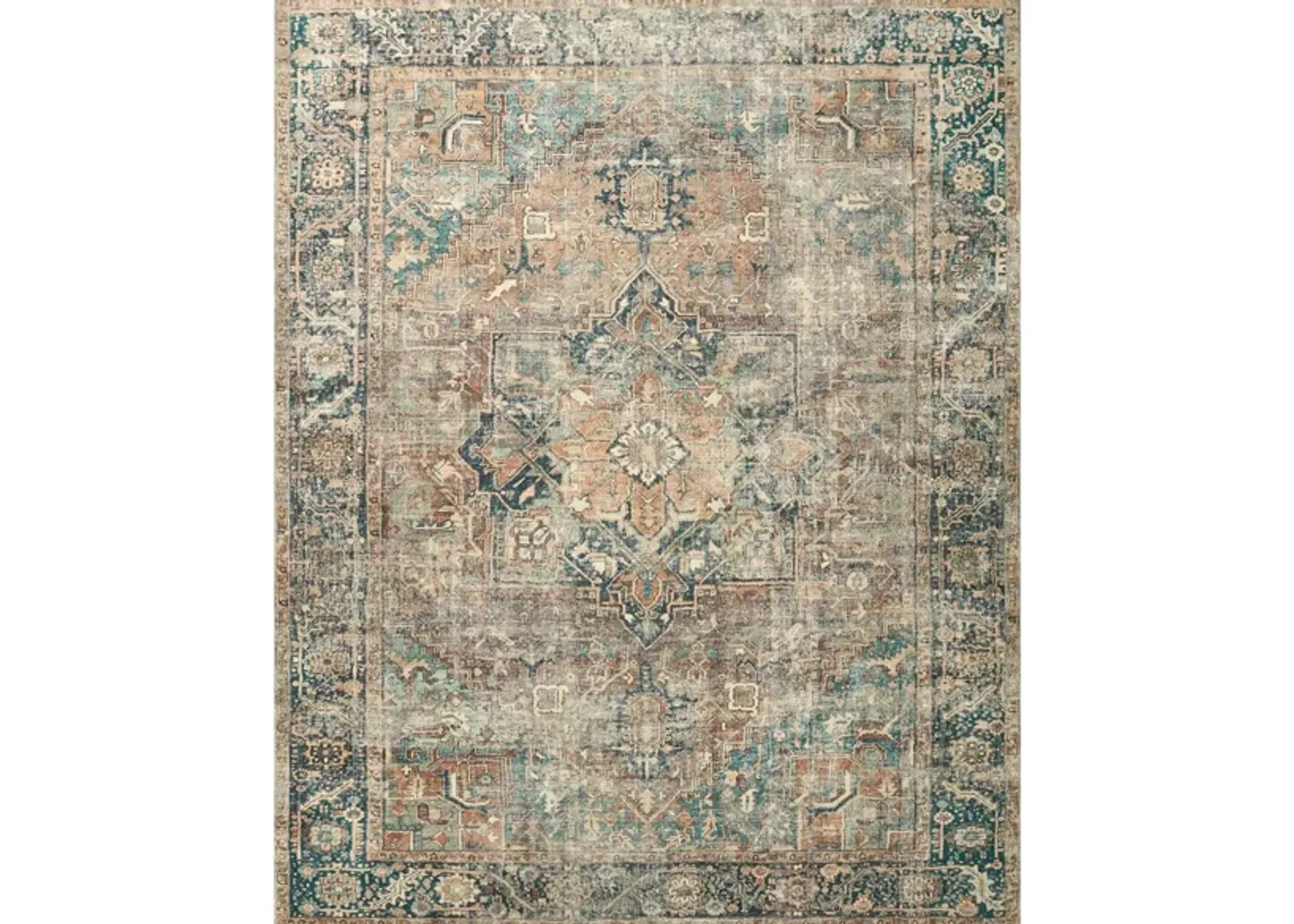 Margot Runner Rug in Terracotta/Lagoon by Loloi Rugs