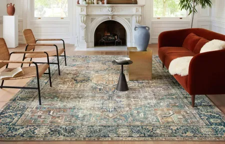 Margot Area Rug in Terracotta/Lagoon by Loloi Rugs