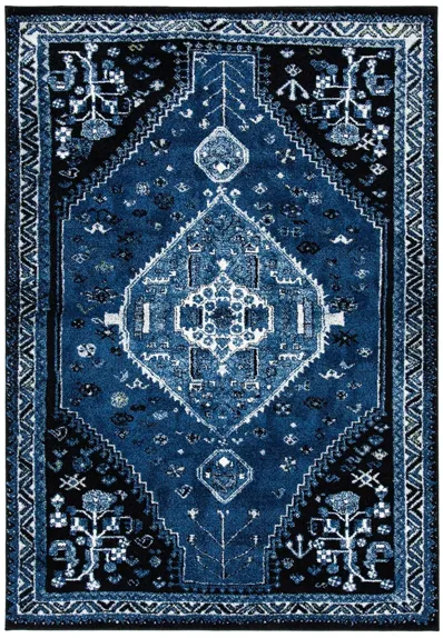 Vintage Hamadan Blue Area Rug in Blue & Black by Safavieh