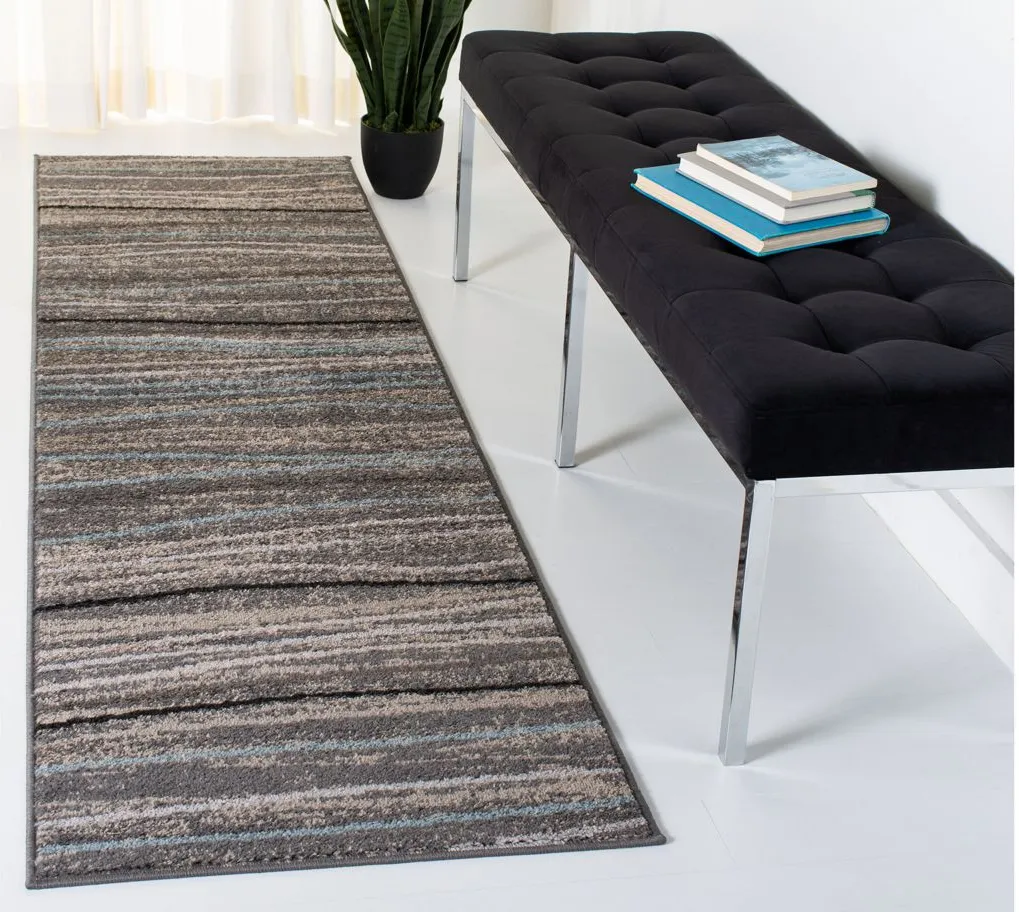 North Sea Silver Runner Rug in Silver / Beige by Safavieh