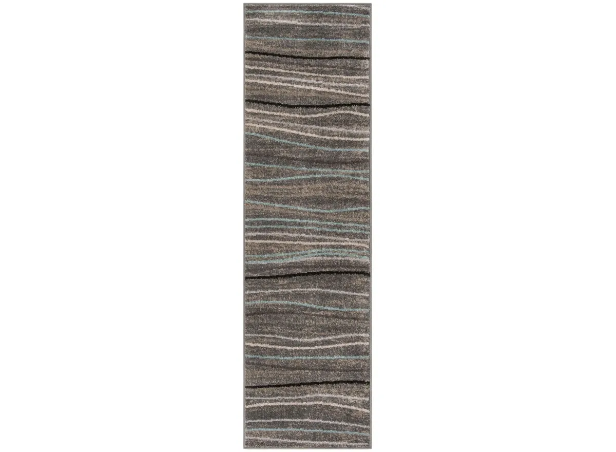 North Sea Silver Runner Rug in Silver / Beige by Safavieh