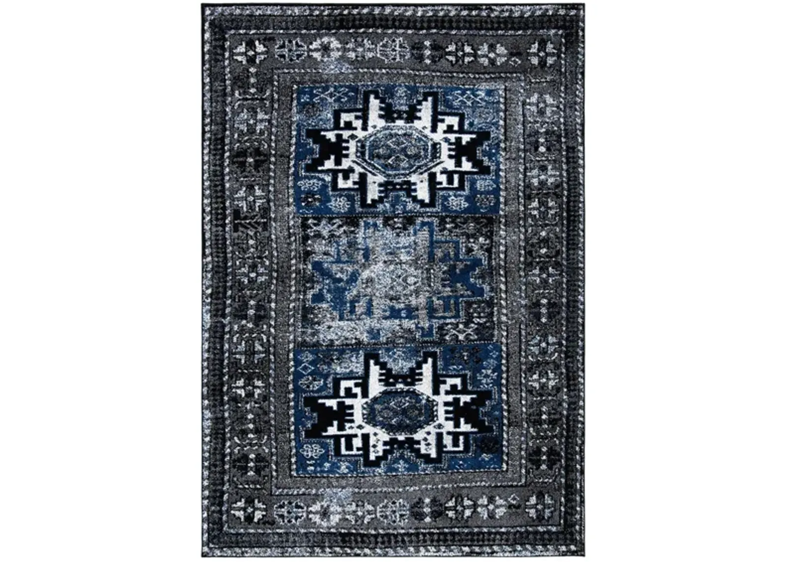 Zagros Grey Area Rug in Grey & Blue by Safavieh