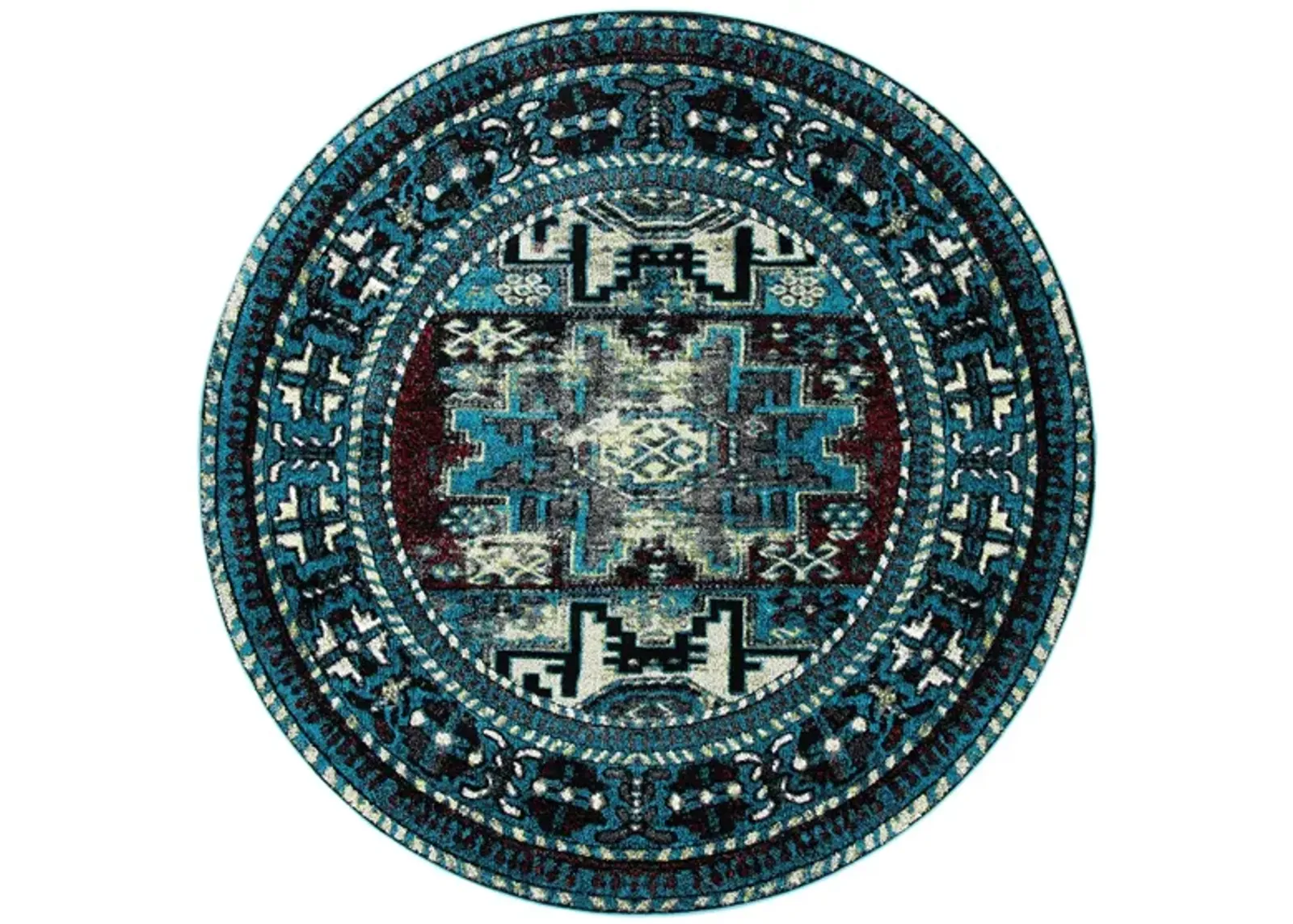 Zagros Area Rug in Light Blue & Black by Safavieh