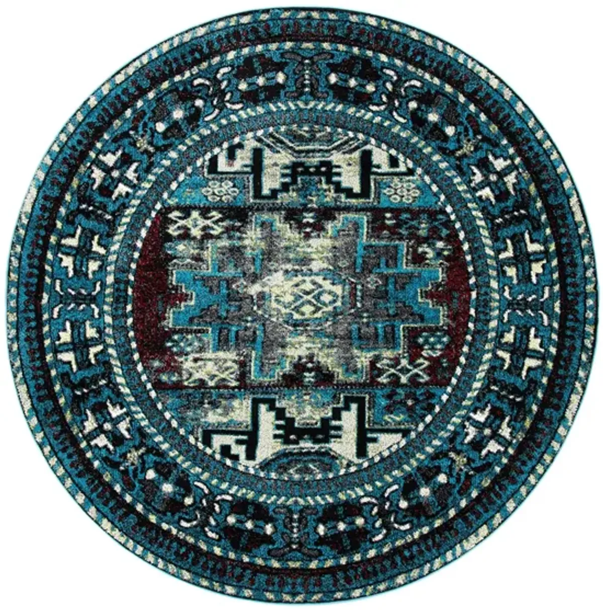 Zagros Area Rug in Light Blue & Black by Safavieh