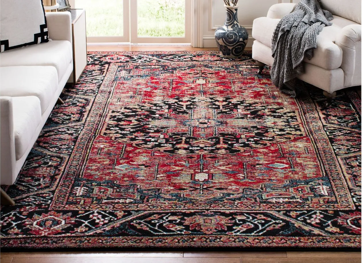 Mordechai Area Rug in Red & Black by Safavieh