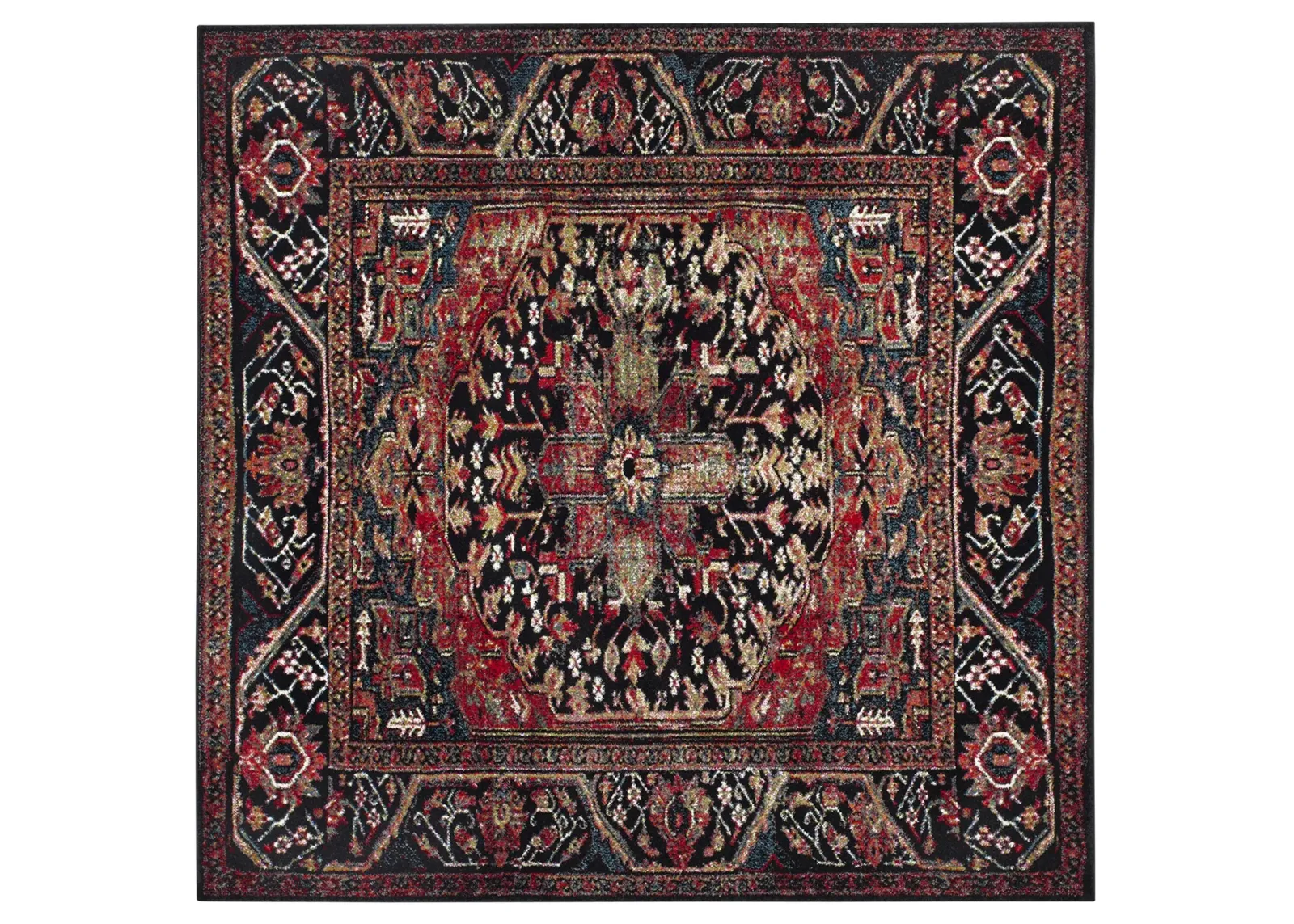 Mordechai Area Rug in Red & Black by Safavieh